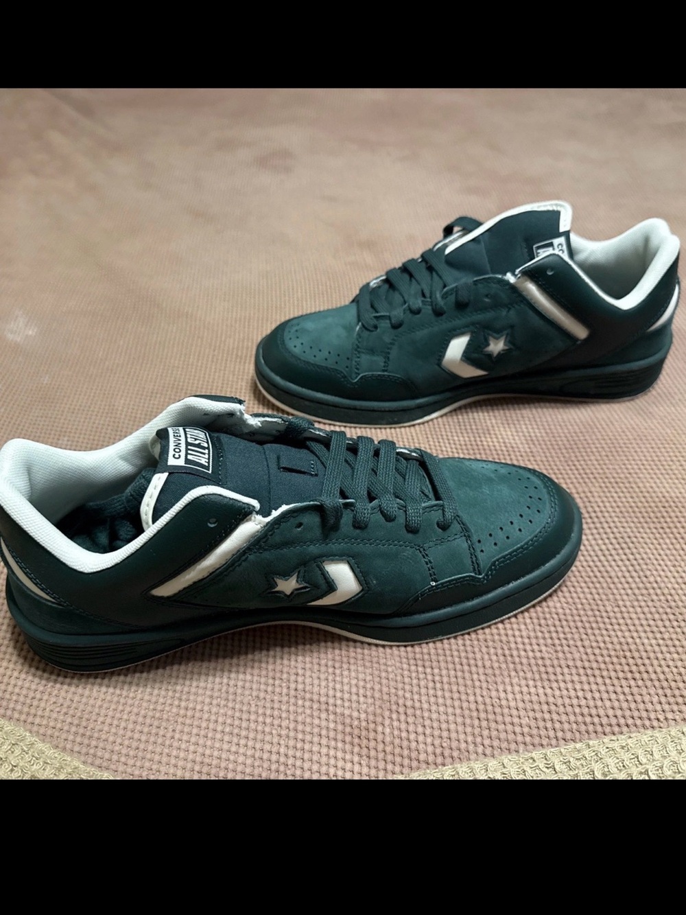Converse Weapon Ox Green Envy Egret Leather Sneakers Size Mens 10.5 / Womens 12